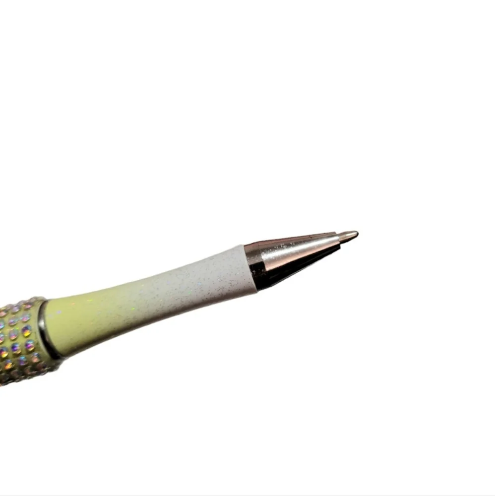 Fashion Bling Beaded Ballpoint Twist Pen Focal Bead Yellow
